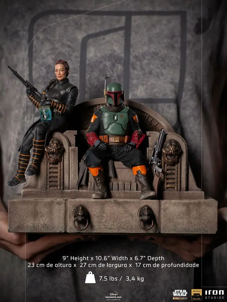 Star Wars The Mandalorian Deluxe Art Scale Kip 1/10 Boba Fett & Fennec on Throne 23 cm fotografija izdelka