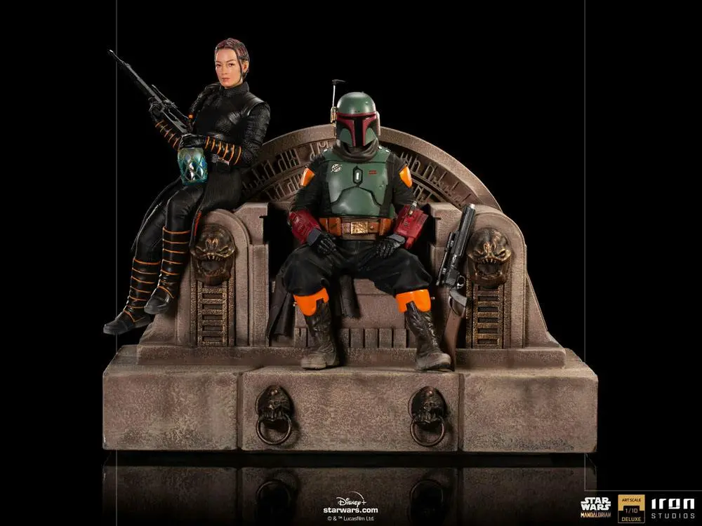Star Wars The Mandalorian Deluxe Art Scale Kip 1/10 Boba Fett & Fennec on Throne 23 cm fotografija izdelka