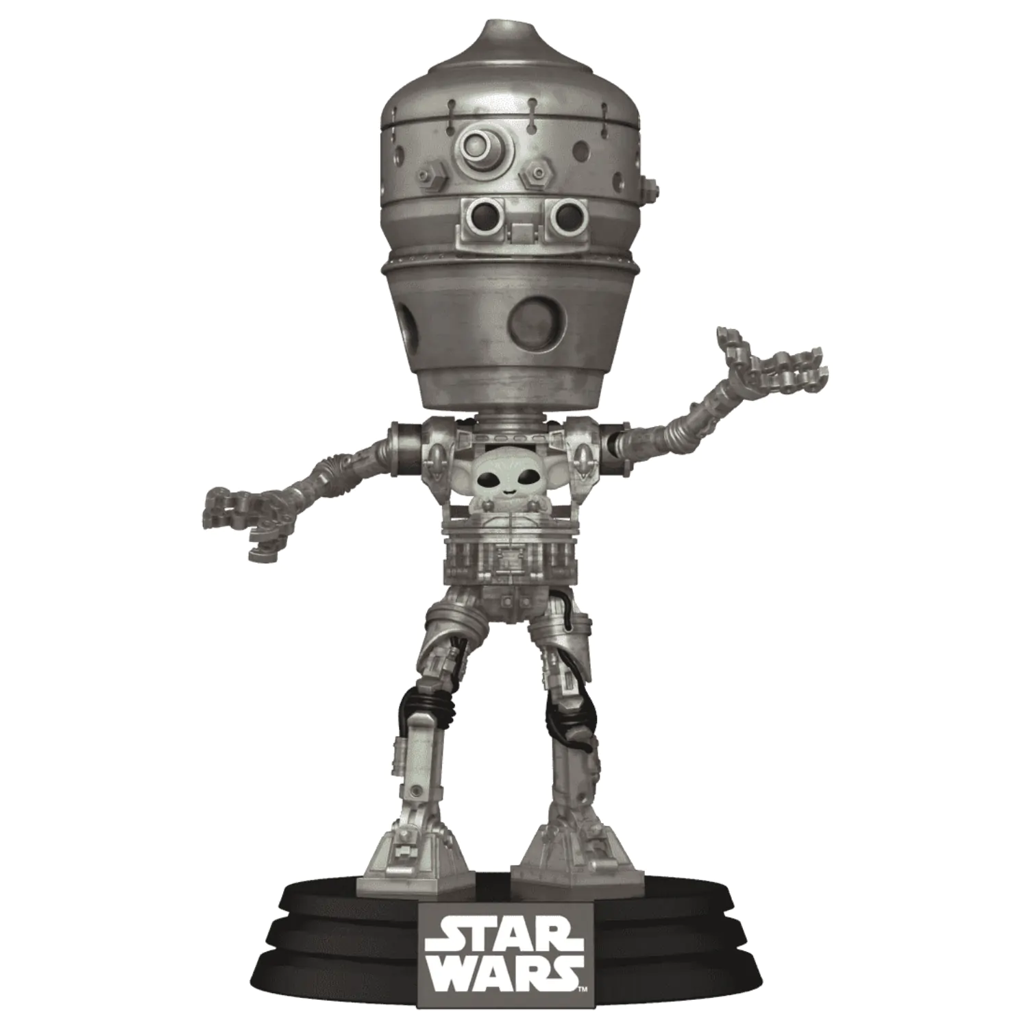 Star Wars: The Mandalorian Funko POP! Deluxe Vinilna figura z nihajočo glavo IG-12 z Grogu 17 cm fotografija izdelka