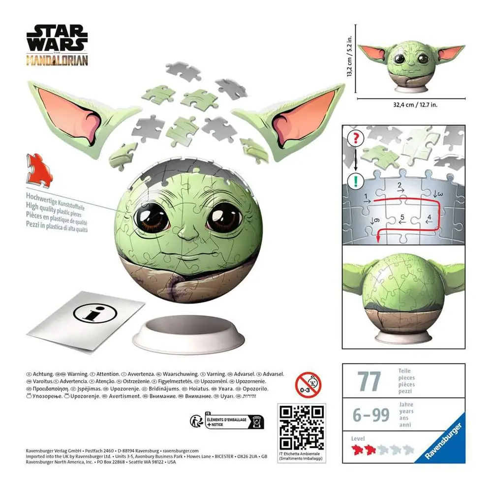 Star Wars: The Mandalorian 3D Puzzle Grogu (72 kosov) fotografija izdelka