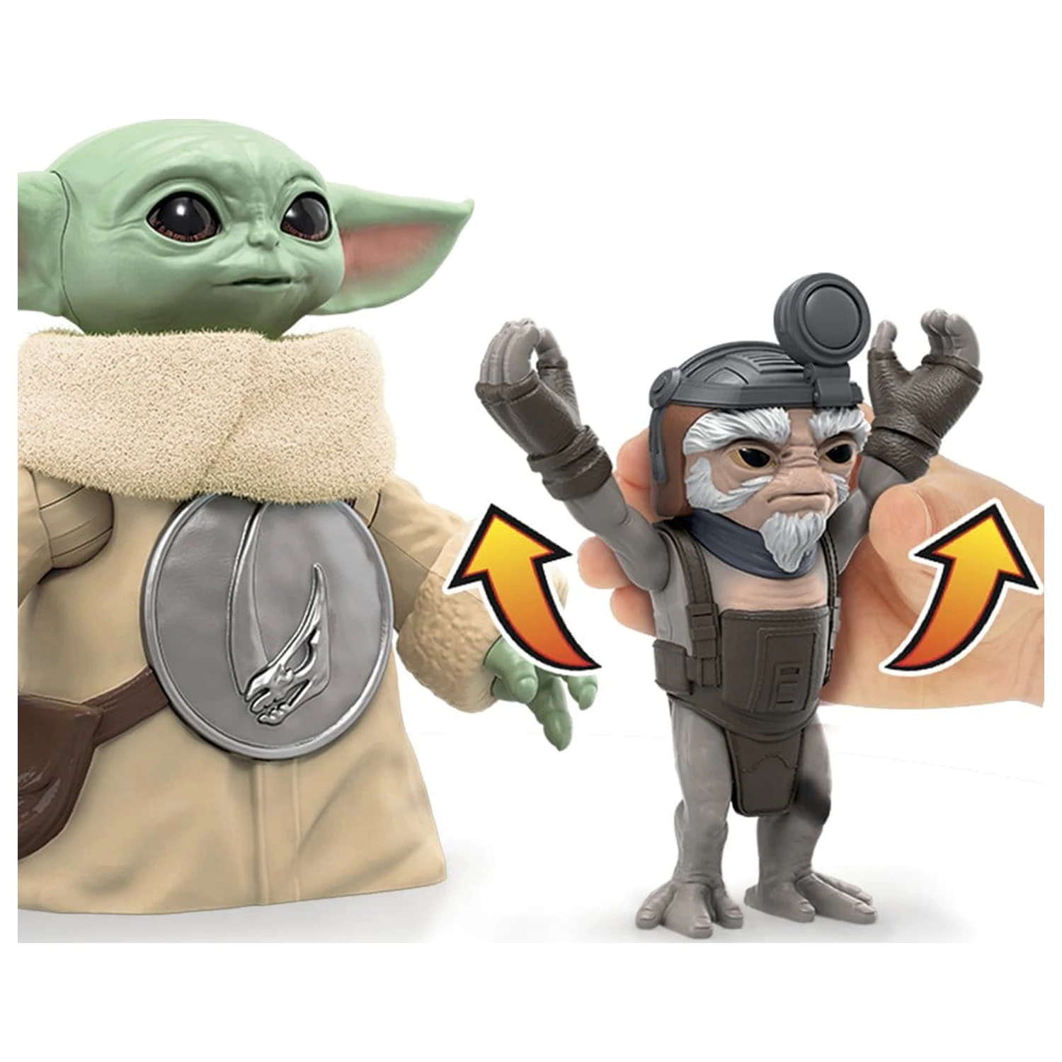 Star Wars: The Mandalorian & Grogu Elektronska akcijska figura Huggin' Grogu & Anzellan 17 cm fotografija izdelka