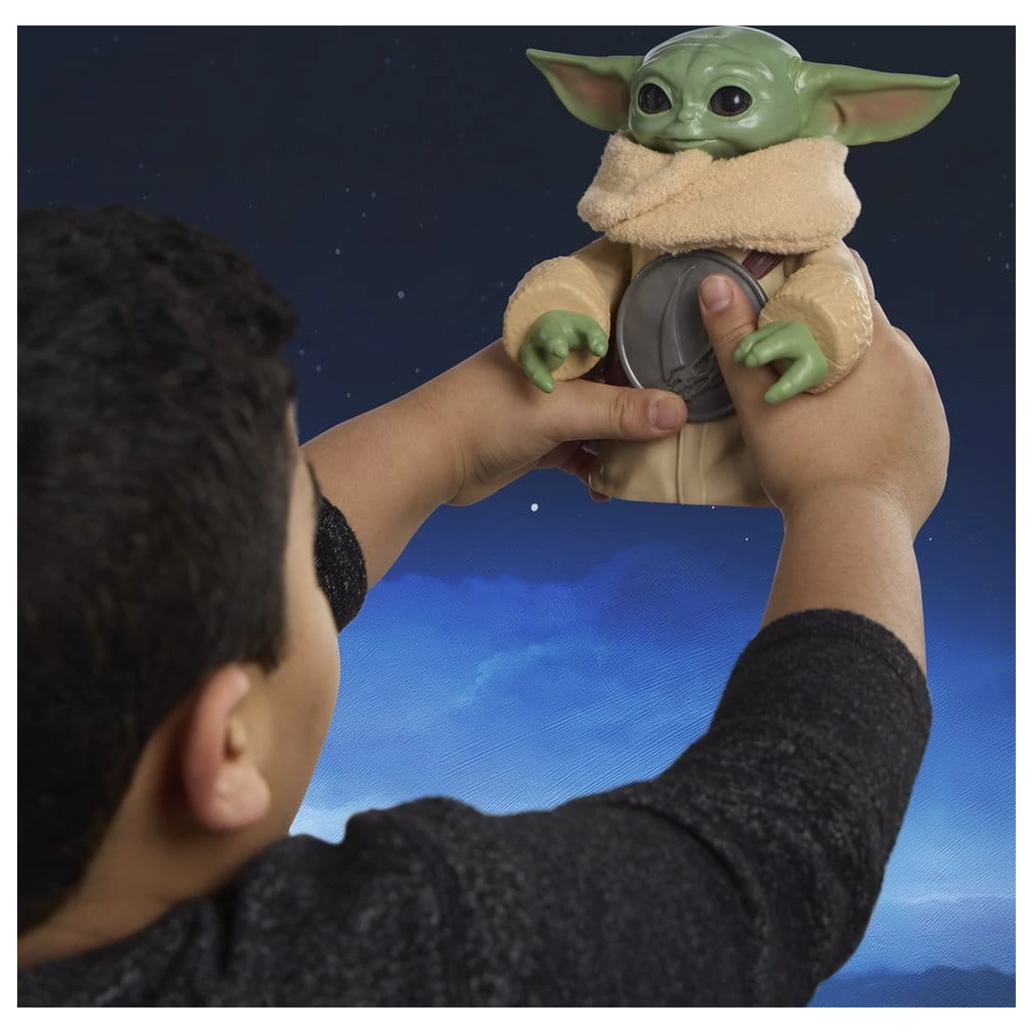 Star Wars: The Mandalorian & Grogu Elektronska akcijska figura Huggin' Grogu & Anzellan 17 cm fotografija izdelka