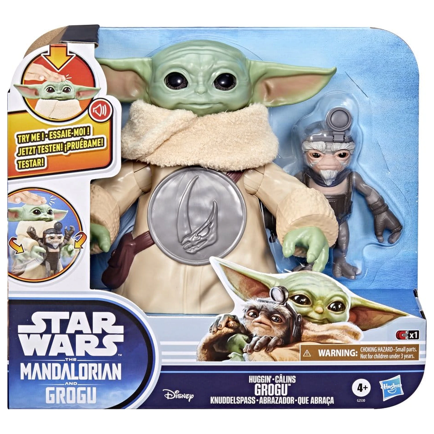 Star Wars: The Mandalorian & Grogu Elektronska akcijska figura Huggin' Grogu & Anzellan 17 cm fotografija izdelka