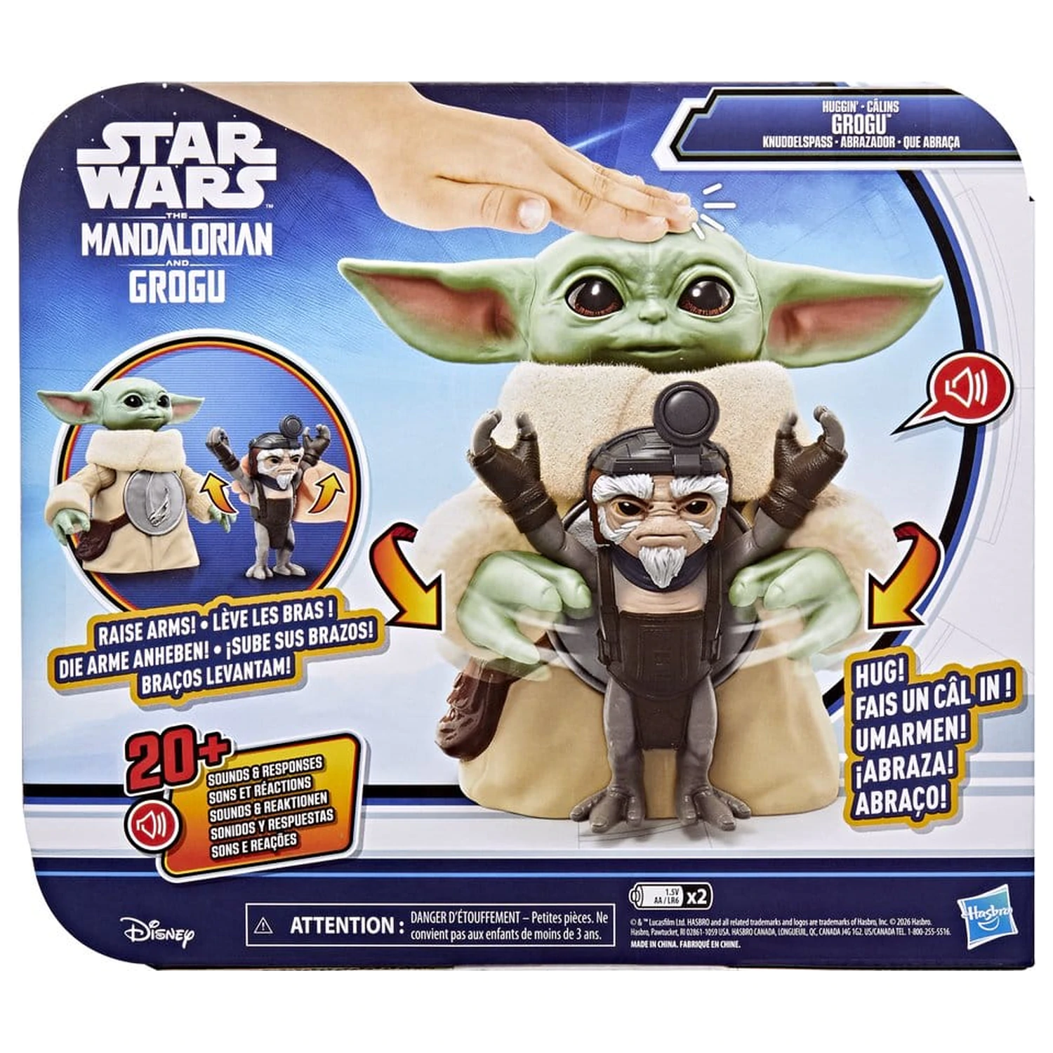 Star Wars: The Mandalorian & Grogu Elektronska akcijska figura Huggin' Grogu & Anzellan 17 cm fotografija izdelka