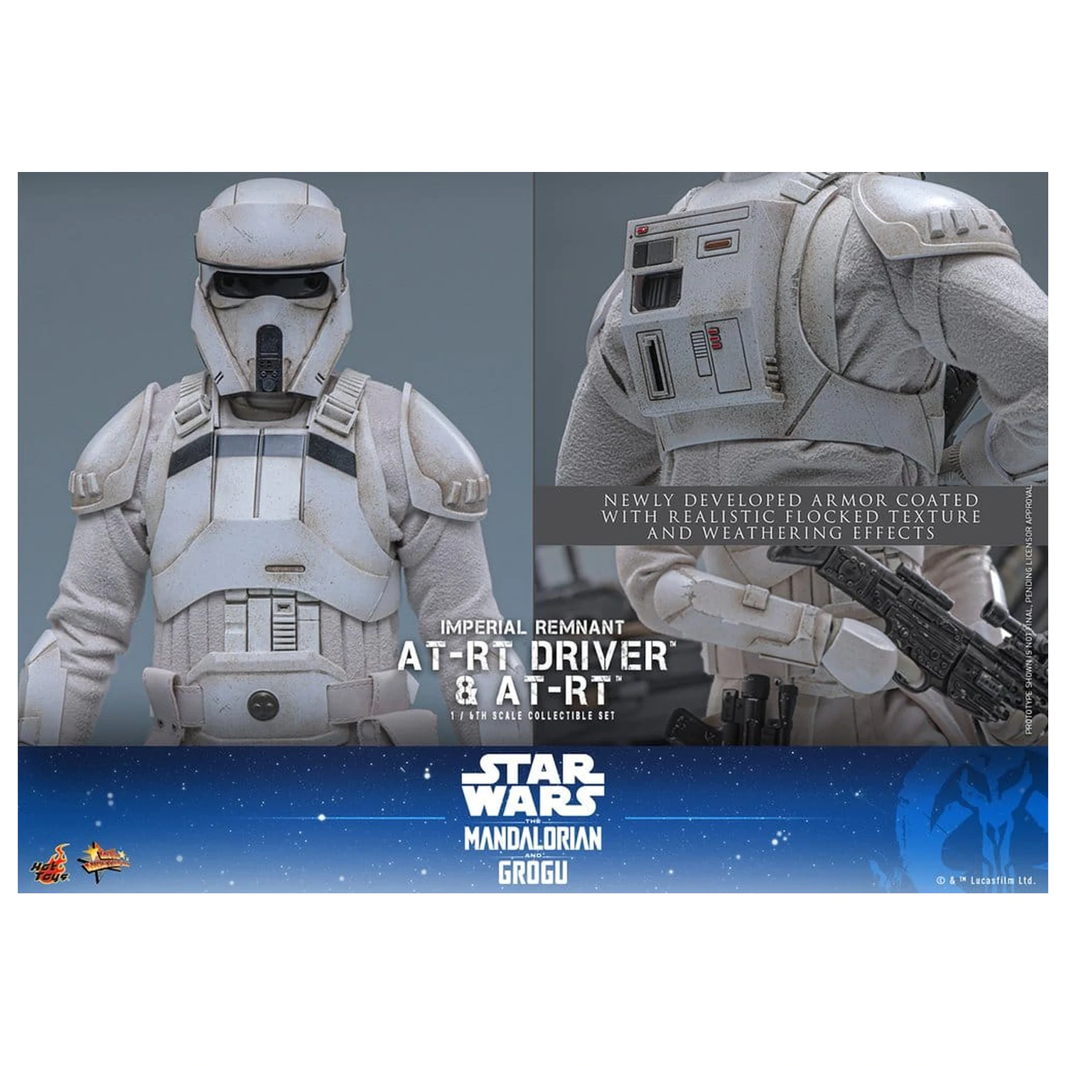 Star Wars: The Mandalorian & Grogu Movie Masterpiece Komplet akcijskih figur 1/6 Imperial Remnant AT-RT Driver & AT-RT 60 cm fotografija izdelka