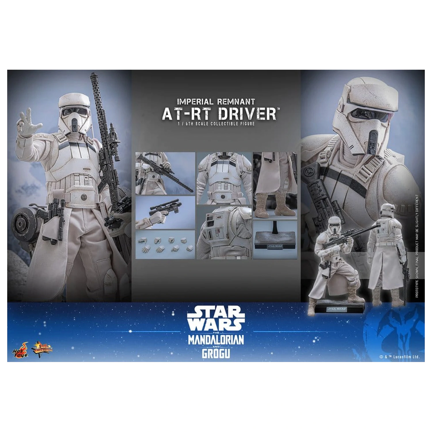 Star Wars: The Mandalorian & Grogu Movie Masterpiece Komplet akcijskih figur 1/6 Imperial Remnant AT-RT Driver & AT-RT 60 cm fotografija izdelka