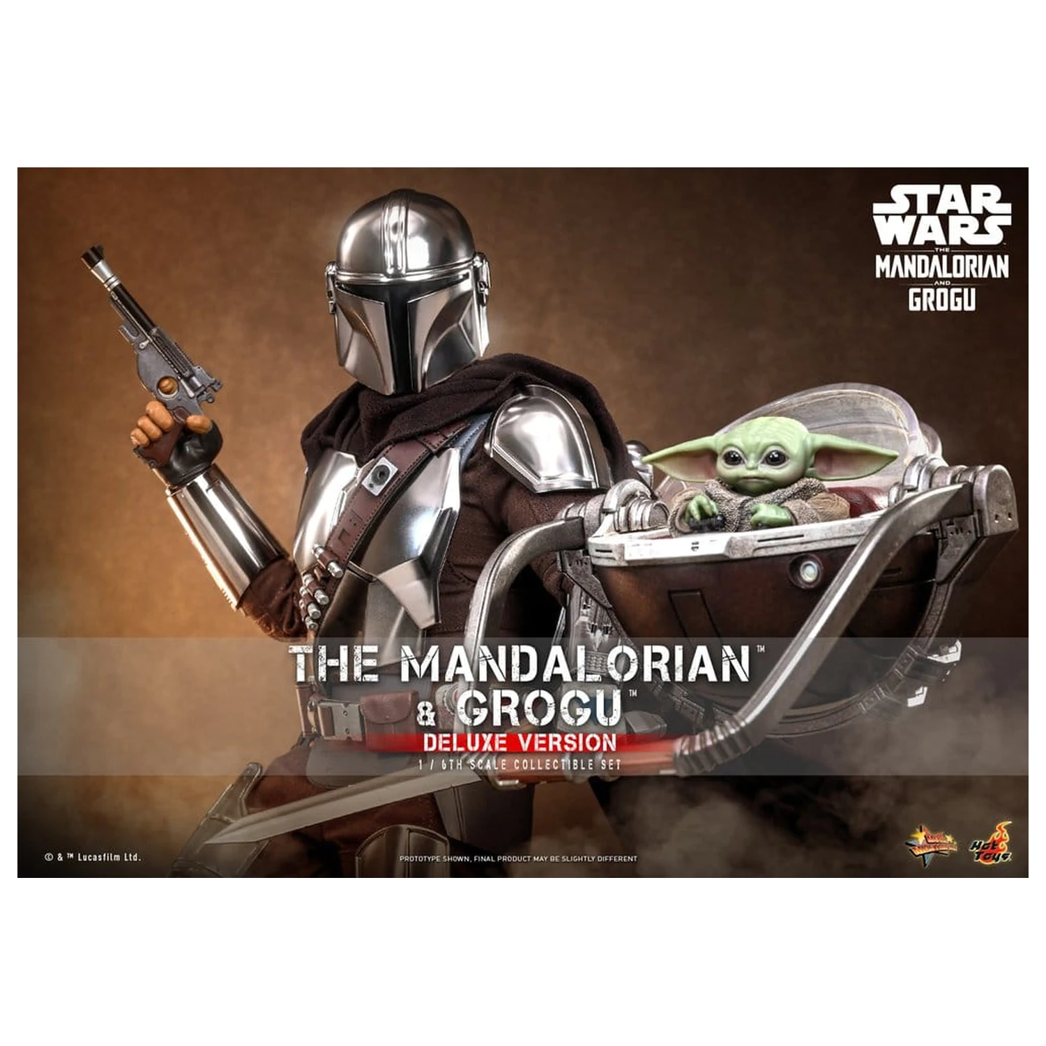 Star Wars: The Mandalorian & Grogu Movie Masterpiece akcijska figura 1/6 The Mandalorian and Grogu (Deluxe Version) 31 cm fotografija izdelka