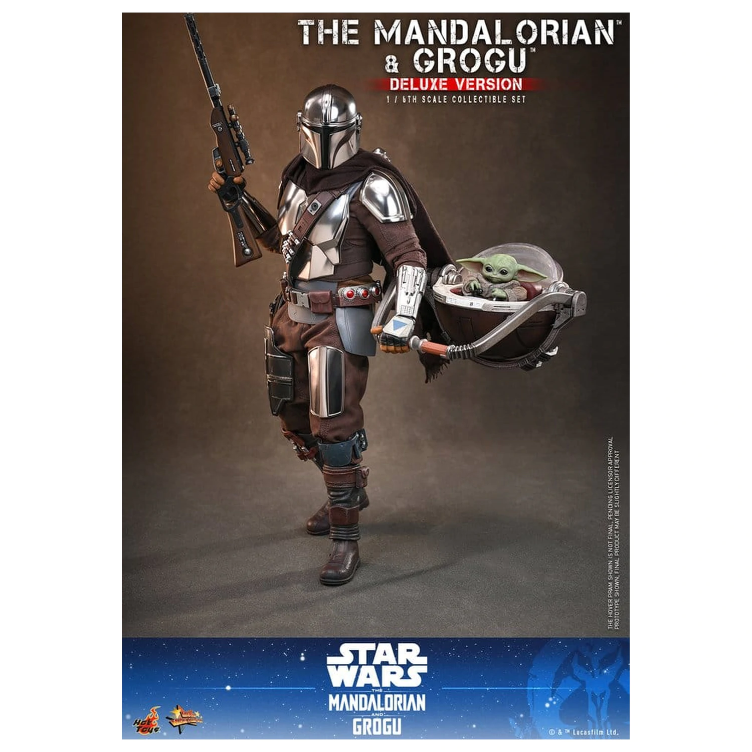 Star Wars: The Mandalorian & Grogu Movie Masterpiece akcijska figura 1/6 The Mandalorian and Grogu (Deluxe Version) 31 cm fotografija izdelka