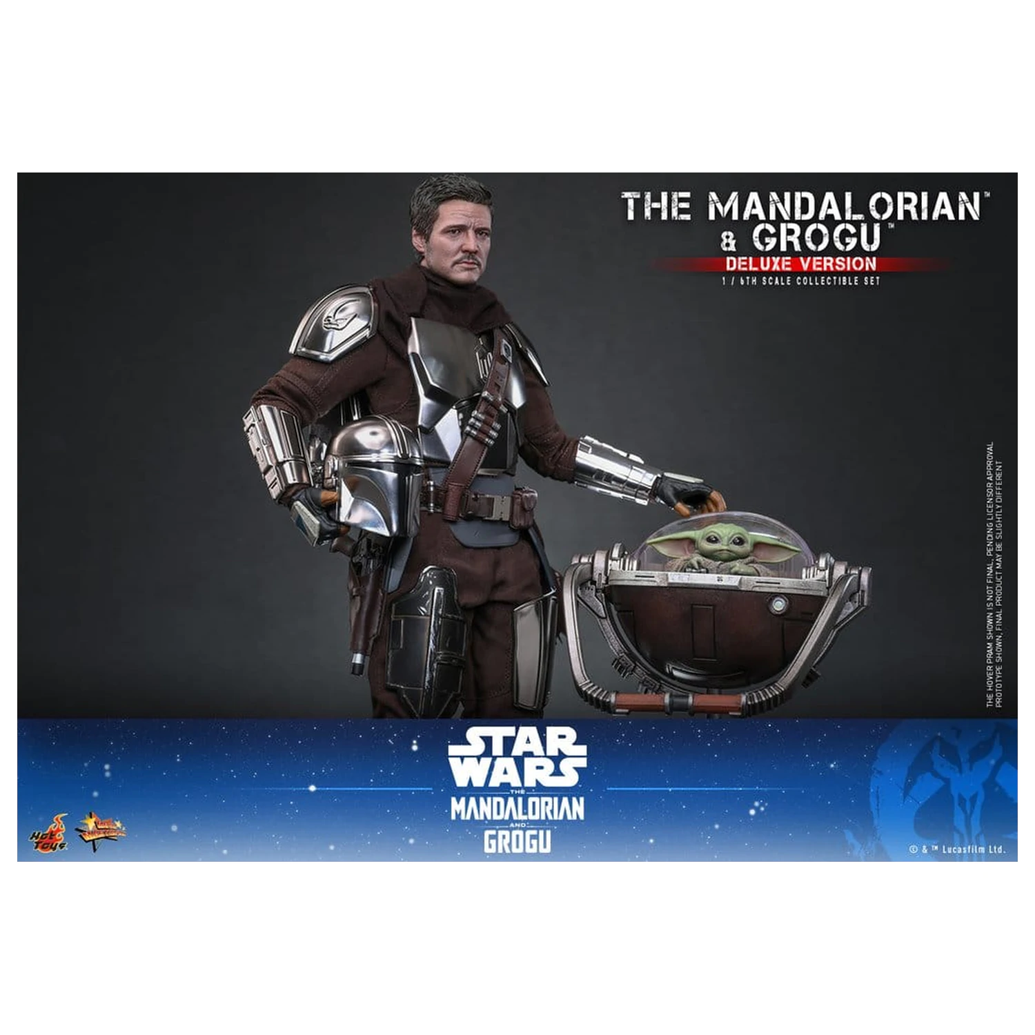 Star Wars: The Mandalorian & Grogu Movie Masterpiece akcijska figura 1/6 The Mandalorian and Grogu (Deluxe Version) 31 cm fotografija izdelka