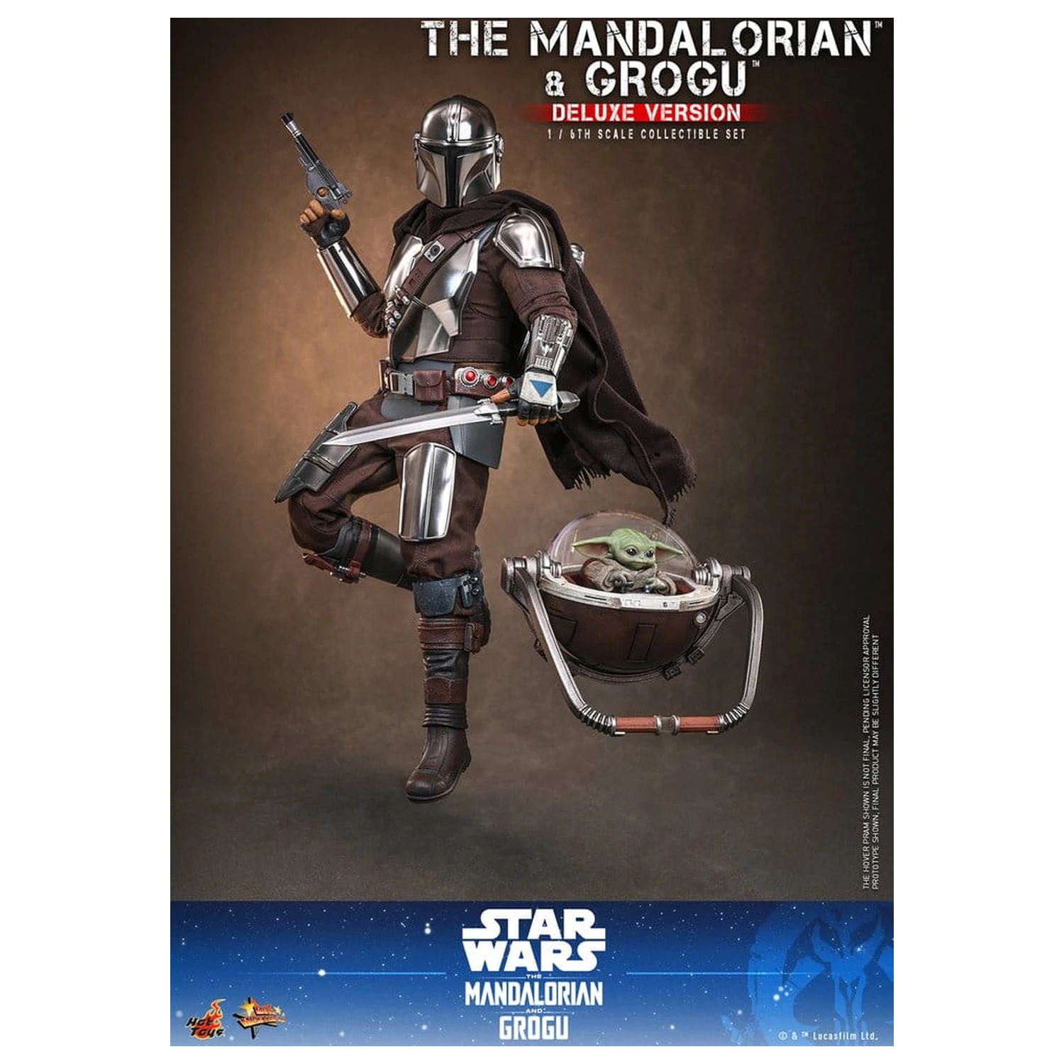 Star Wars: The Mandalorian & Grogu Movie Masterpiece akcijska figura 1/6 The Mandalorian and Grogu (Deluxe Version) 31 cm fotografija izdelka