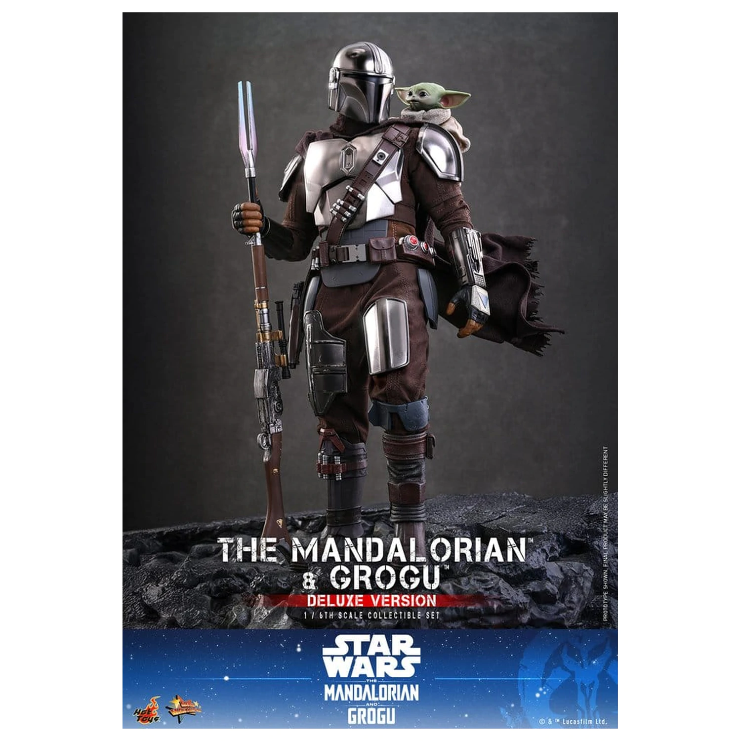Star Wars: The Mandalorian & Grogu Movie Masterpiece akcijska figura 1/6 The Mandalorian and Grogu (Deluxe Version) 31 cm fotografija izdelka