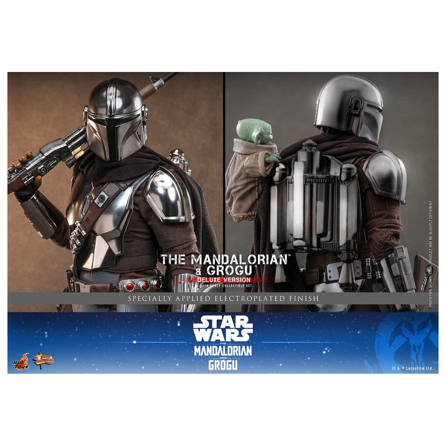Star Wars: The Mandalorian & Grogu Movie Masterpiece akcijska figura 1/6 The Mandalorian and Grogu (Deluxe Version) 31 cm fotografija izdelka