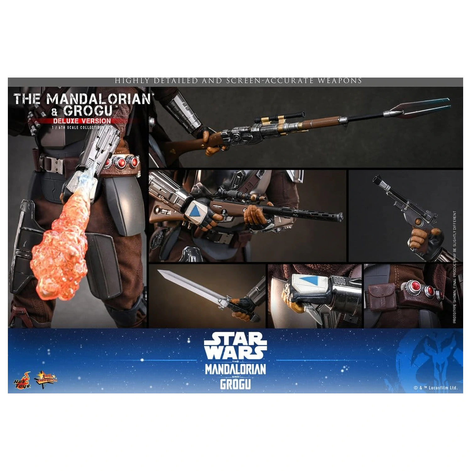 Star Wars: The Mandalorian & Grogu Movie Masterpiece akcijska figura 1/6 The Mandalorian and Grogu (Deluxe Version) 31 cm fotografija izdelka