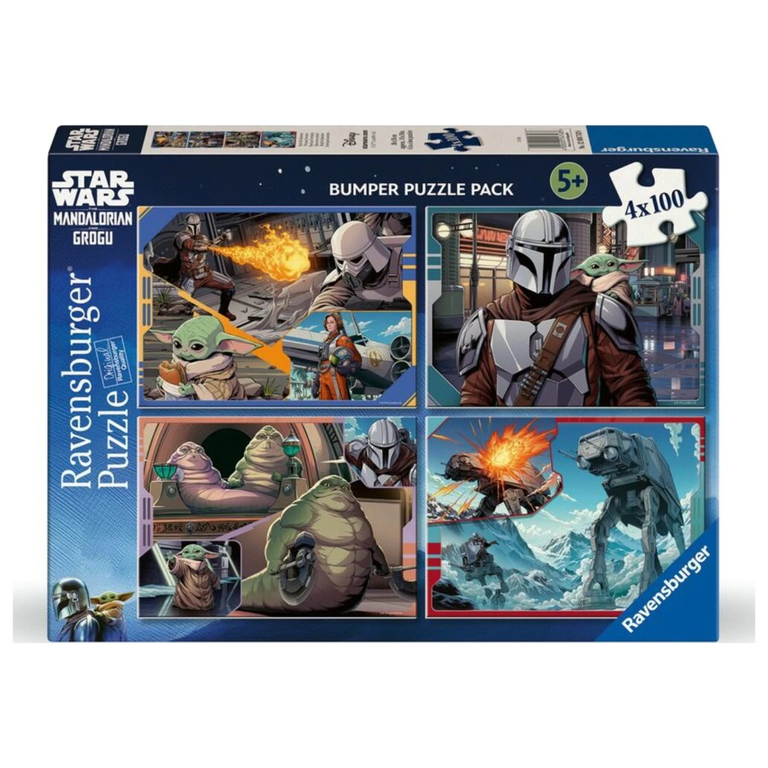Star Wars The Mandalorian & Grogu puzzle 4x100 kosov fotografija izdelka