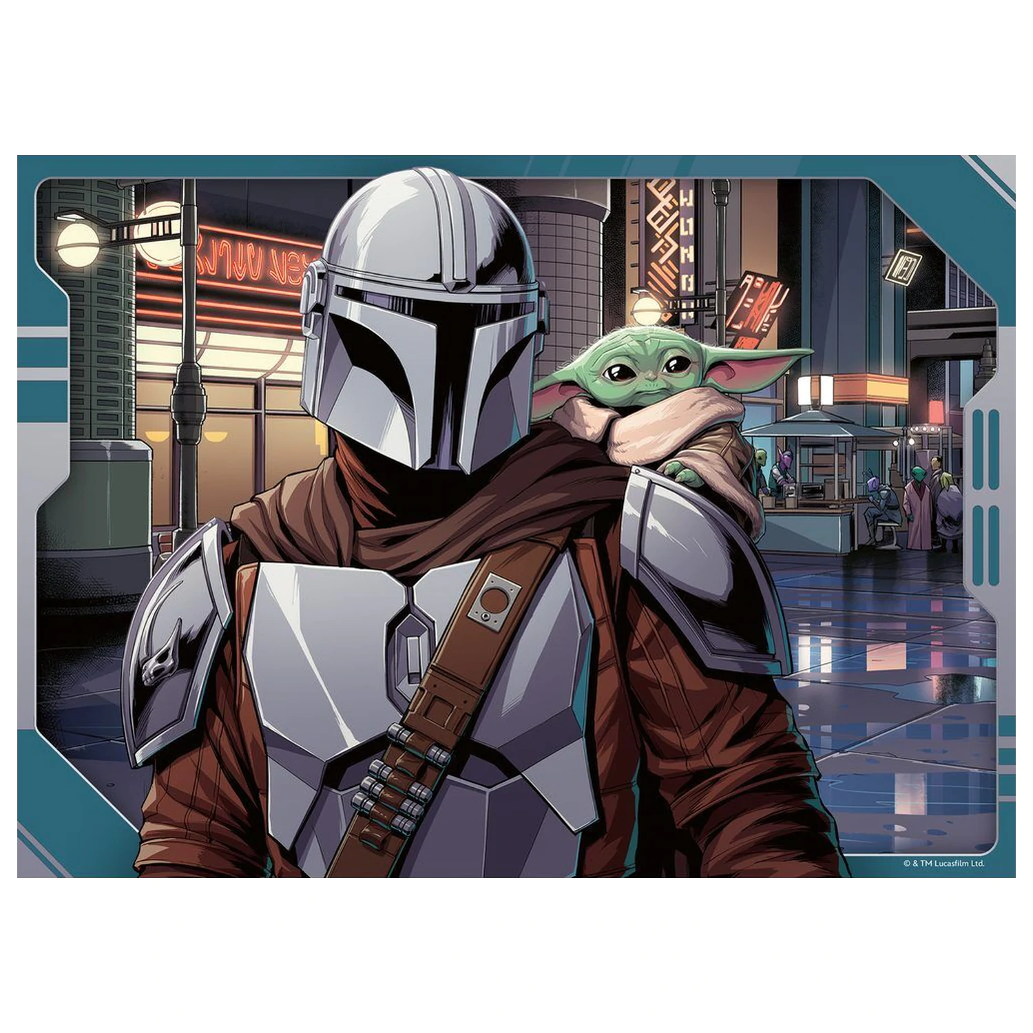 Star Wars The Mandalorian & Grogu puzzle 4x100 kosov fotografija izdelka