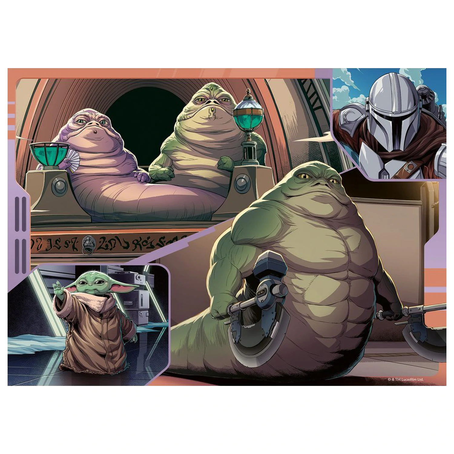 Star Wars The Mandalorian & Grogu puzzle 4x100 kosov fotografija izdelka