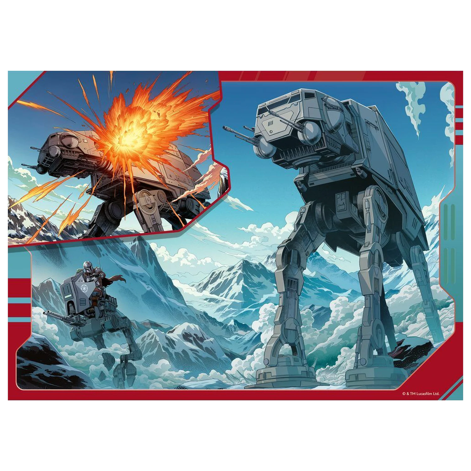Star Wars The Mandalorian & Grogu puzzle 4x100 kosov fotografija izdelka