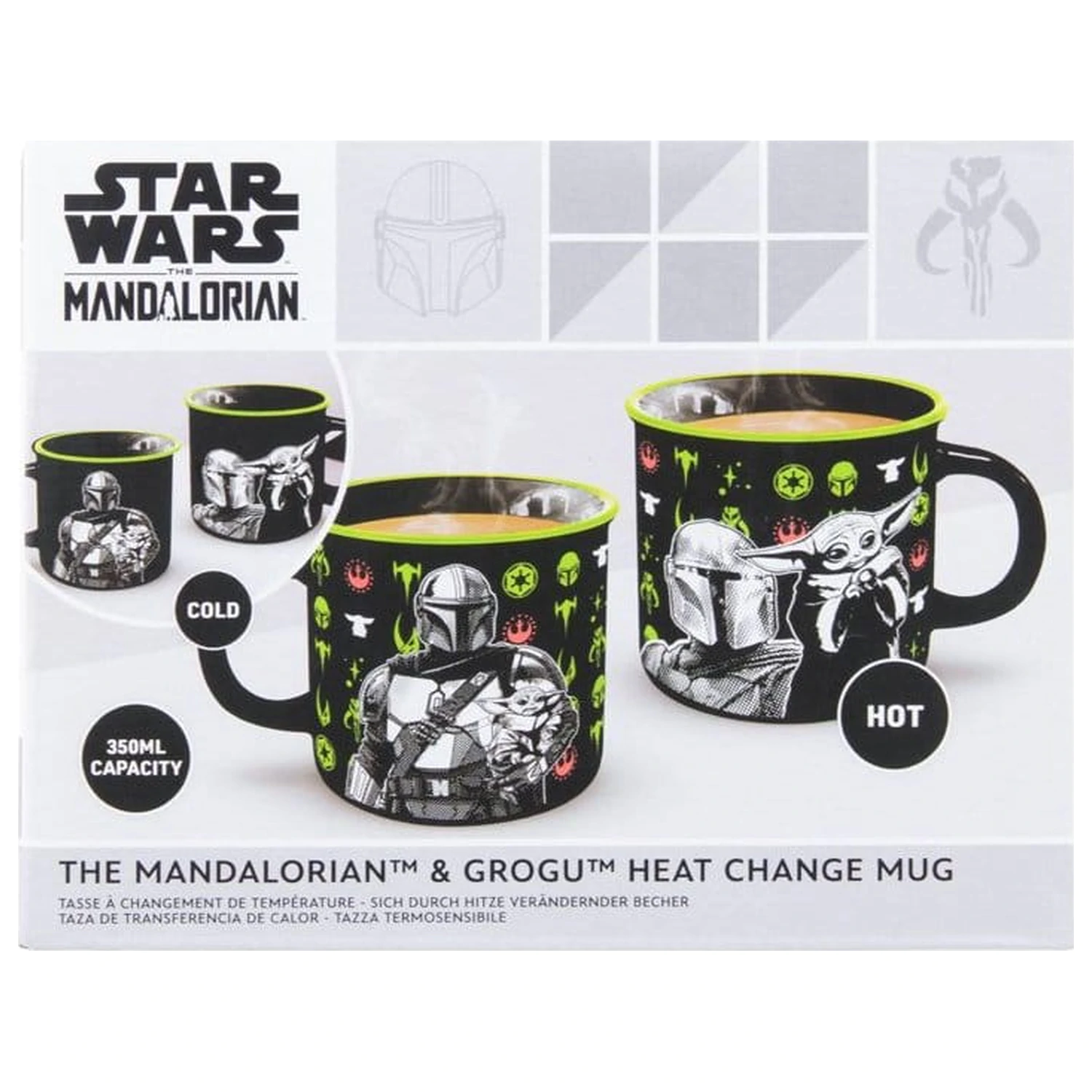 Star Wars: The Mandalorian skodelica, ki spreminja barvo Mandalorian in Grogu fotografija izdelka