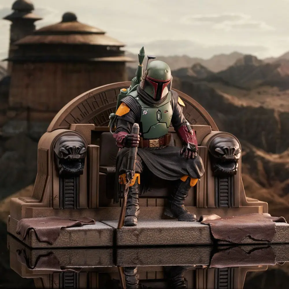 Star Wars: The Mandalorian Premier Collection Kip 1/7 Boba Fett on Throne 24 cm fotografija izdelka