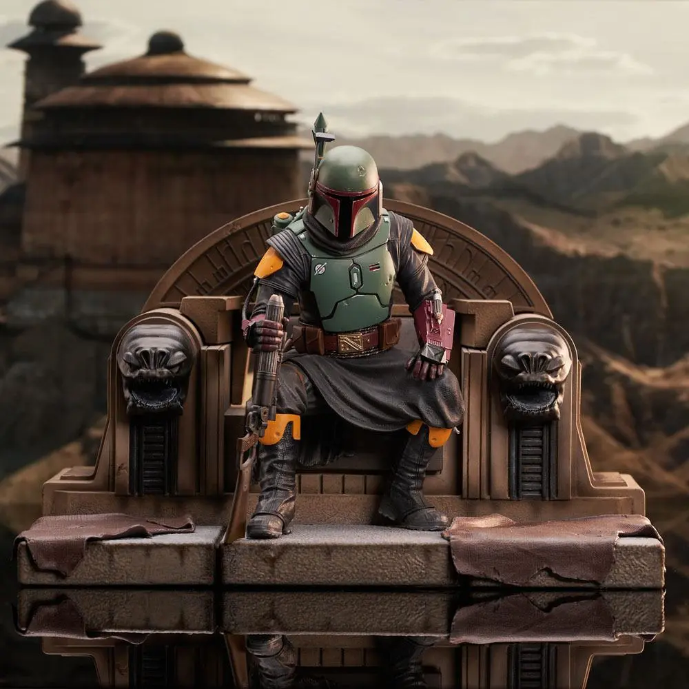 Star Wars: The Mandalorian Premier Collection Kip 1/7 Boba Fett on Throne 24 cm fotografija izdelka