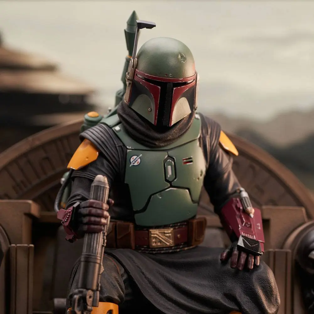 Star Wars: The Mandalorian Premier Collection Kip 1/7 Boba Fett on Throne 24 cm fotografija izdelka