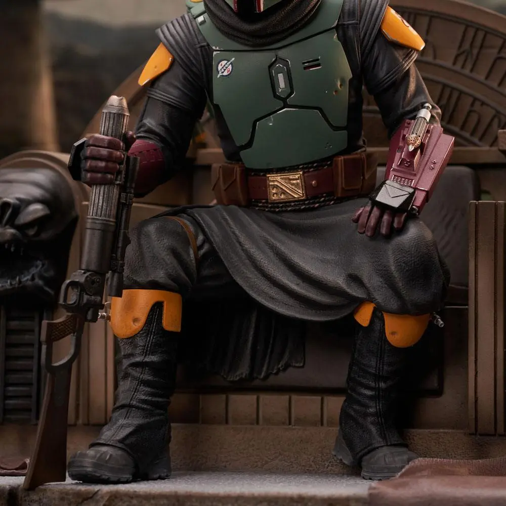 Star Wars: The Mandalorian Premier Collection Kip 1/7 Boba Fett on Throne 24 cm fotografija izdelka