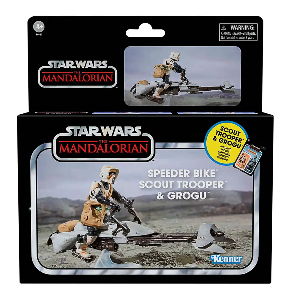 Vojna zvezd: The Mandalorian Vintage Collection vozilo s figurami Speeder Bike z Scout Trooper & Grogu fotografija izdelka