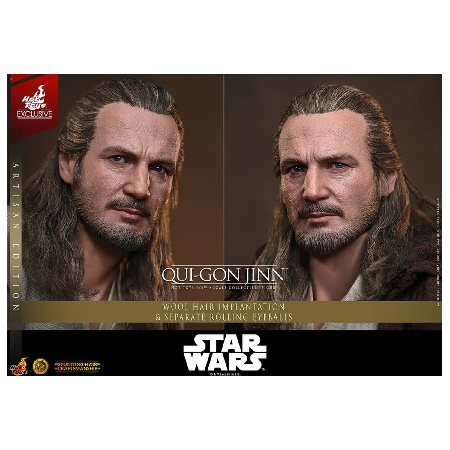 Star Wars: The Phantom Menace Movie Masterpiece akcijska figura 1/6 Qui-Gon Jinn (Artisan Edition) Hot Toys Exclusive 32 cm fotografija izdelka