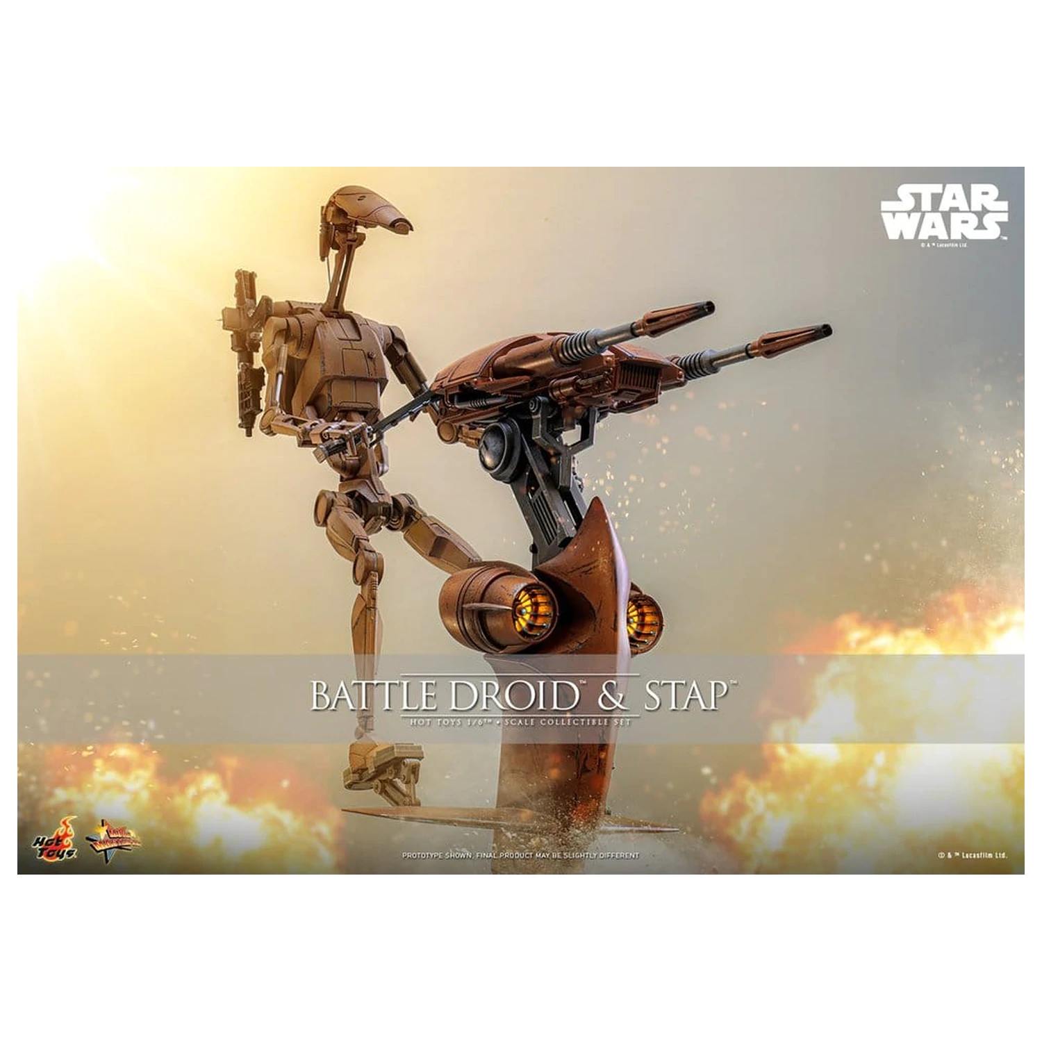 Star Wars: The Phantom Menace filmska mojstrovina set akcijskih figur 1/6 Battle Droid & STAP 32 cm fotografija izdelka