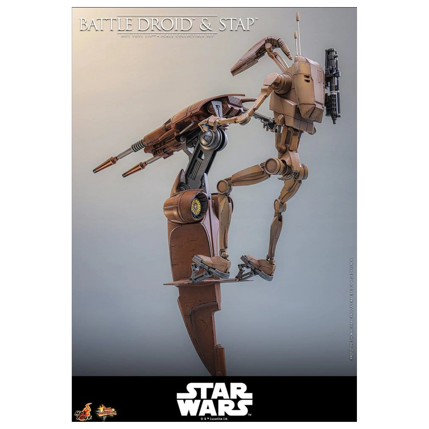 Star Wars: The Phantom Menace filmska mojstrovina set akcijskih figur 1/6 Battle Droid & STAP 32 cm fotografija izdelka