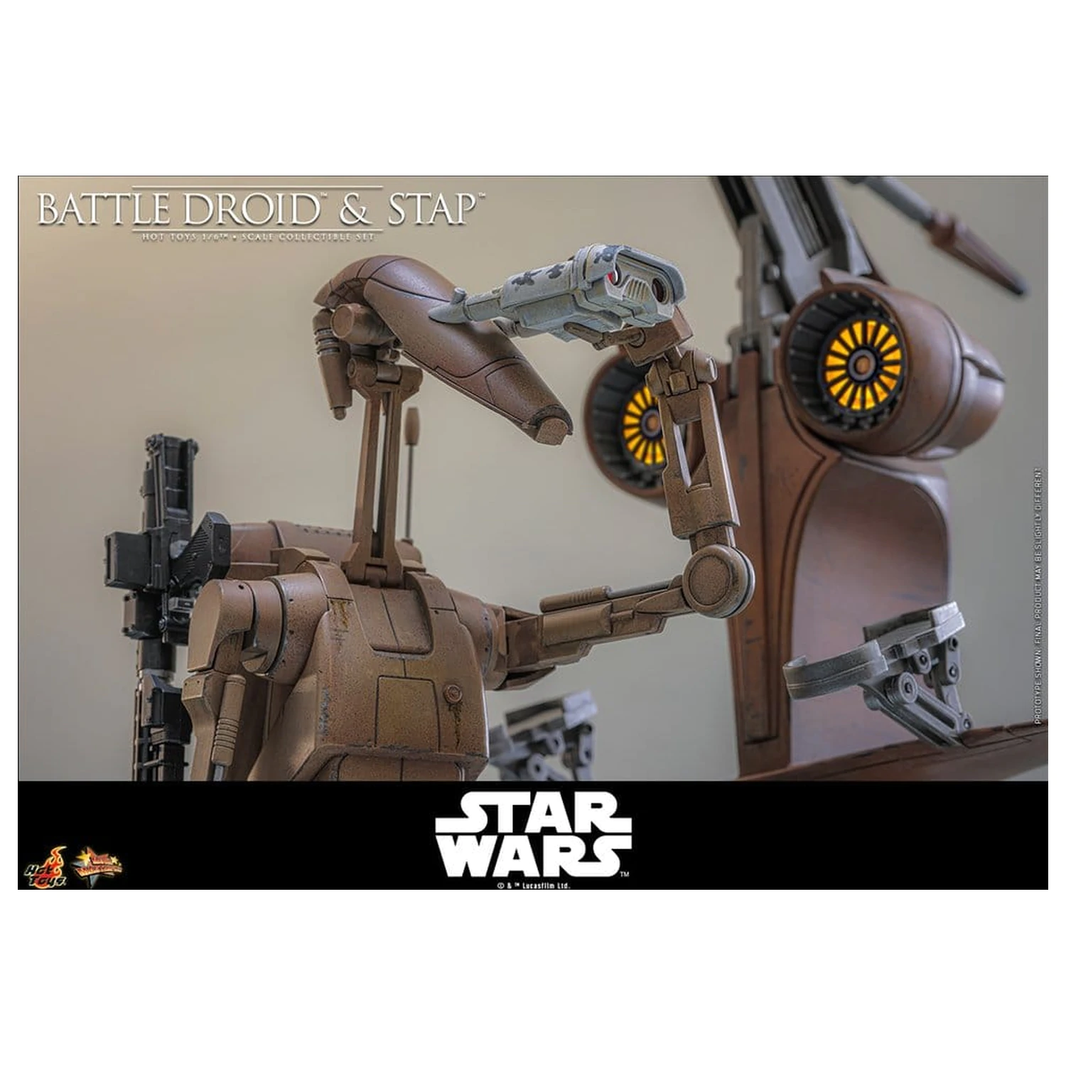 Star Wars: The Phantom Menace filmska mojstrovina set akcijskih figur 1/6 Battle Droid & STAP 32 cm fotografija izdelka