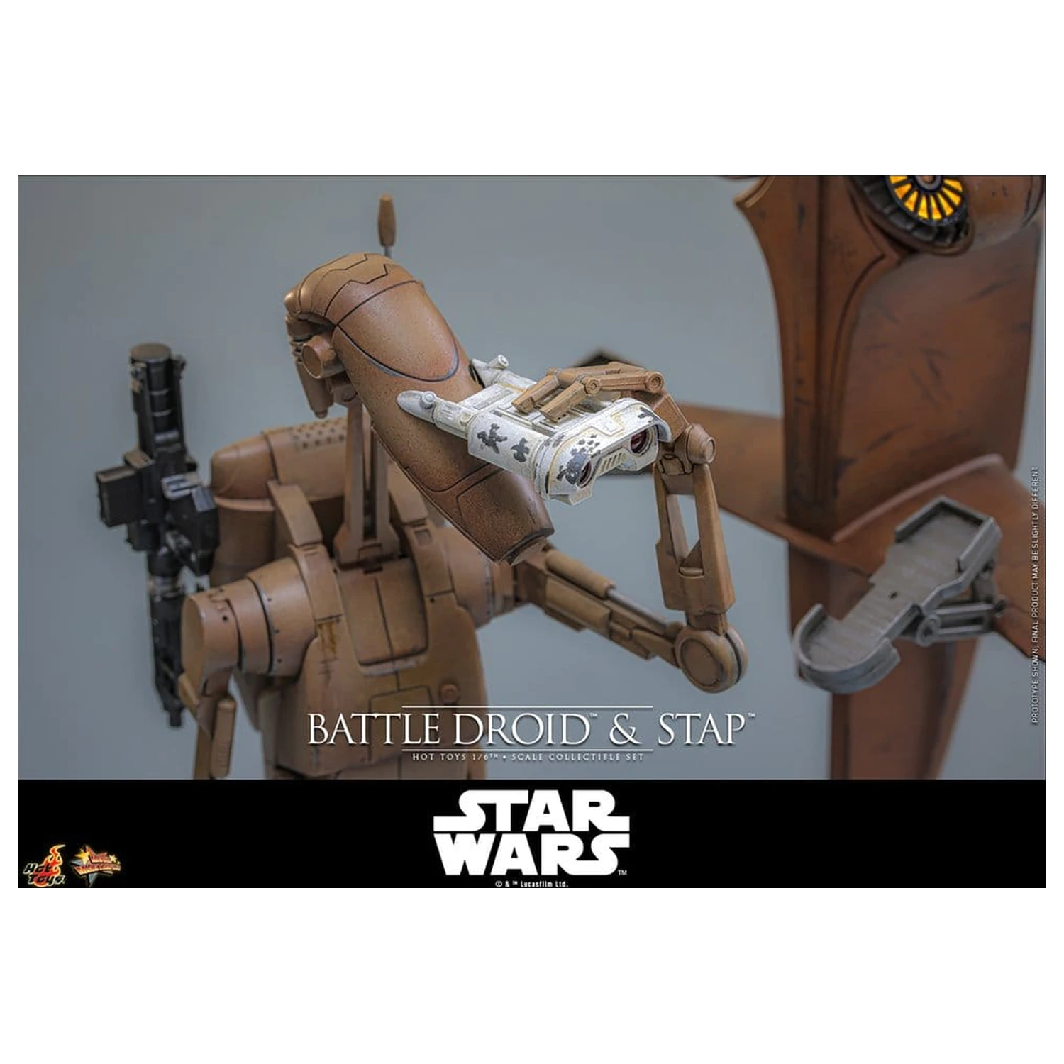 Star Wars: The Phantom Menace filmska mojstrovina set akcijskih figur 1/6 Battle Droid & STAP 32 cm fotografija izdelka