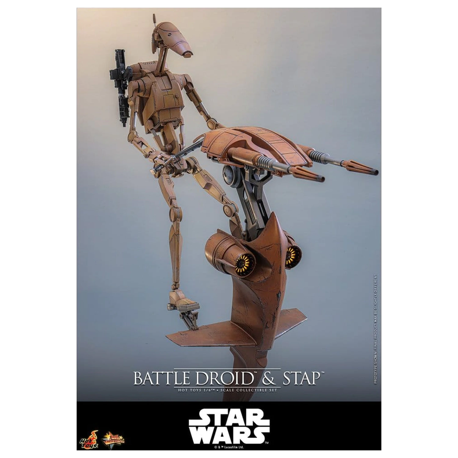 Star Wars: The Phantom Menace filmska mojstrovina set akcijskih figur 1/6 Battle Droid & STAP 32 cm fotografija izdelka