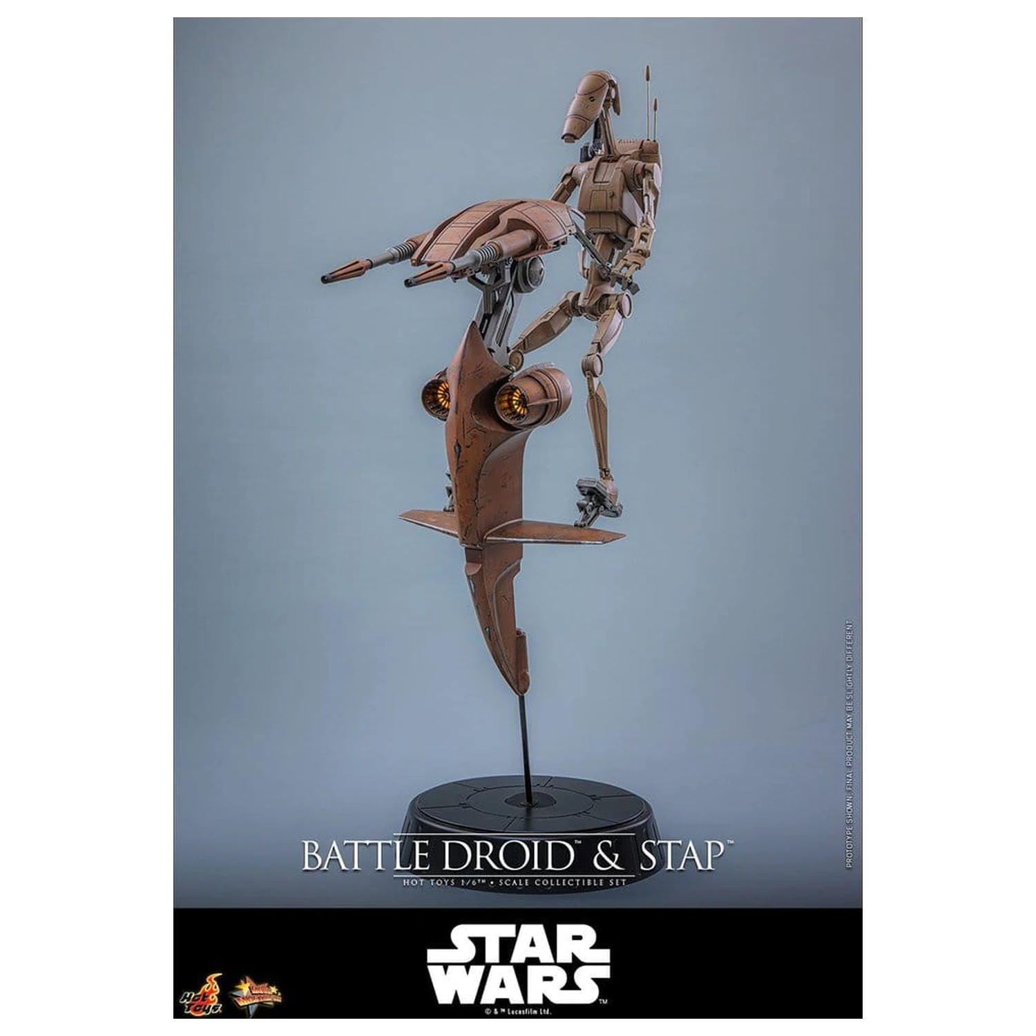 Star Wars: The Phantom Menace filmska mojstrovina set akcijskih figur 1/6 Battle Droid & STAP 32 cm fotografija izdelka