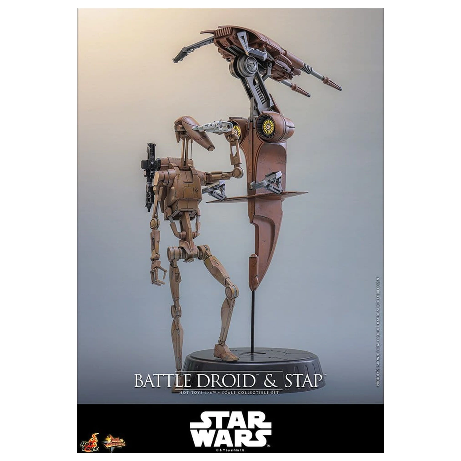 Star Wars: The Phantom Menace filmska mojstrovina set akcijskih figur 1/6 Battle Droid & STAP 32 cm fotografija izdelka