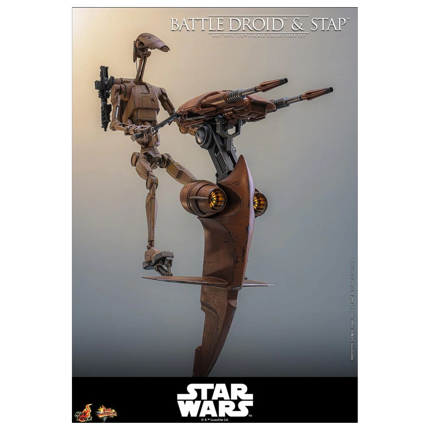 Star Wars: The Phantom Menace filmska mojstrovina set akcijskih figur 1/6 Battle Droid & STAP 32 cm fotografija izdelka