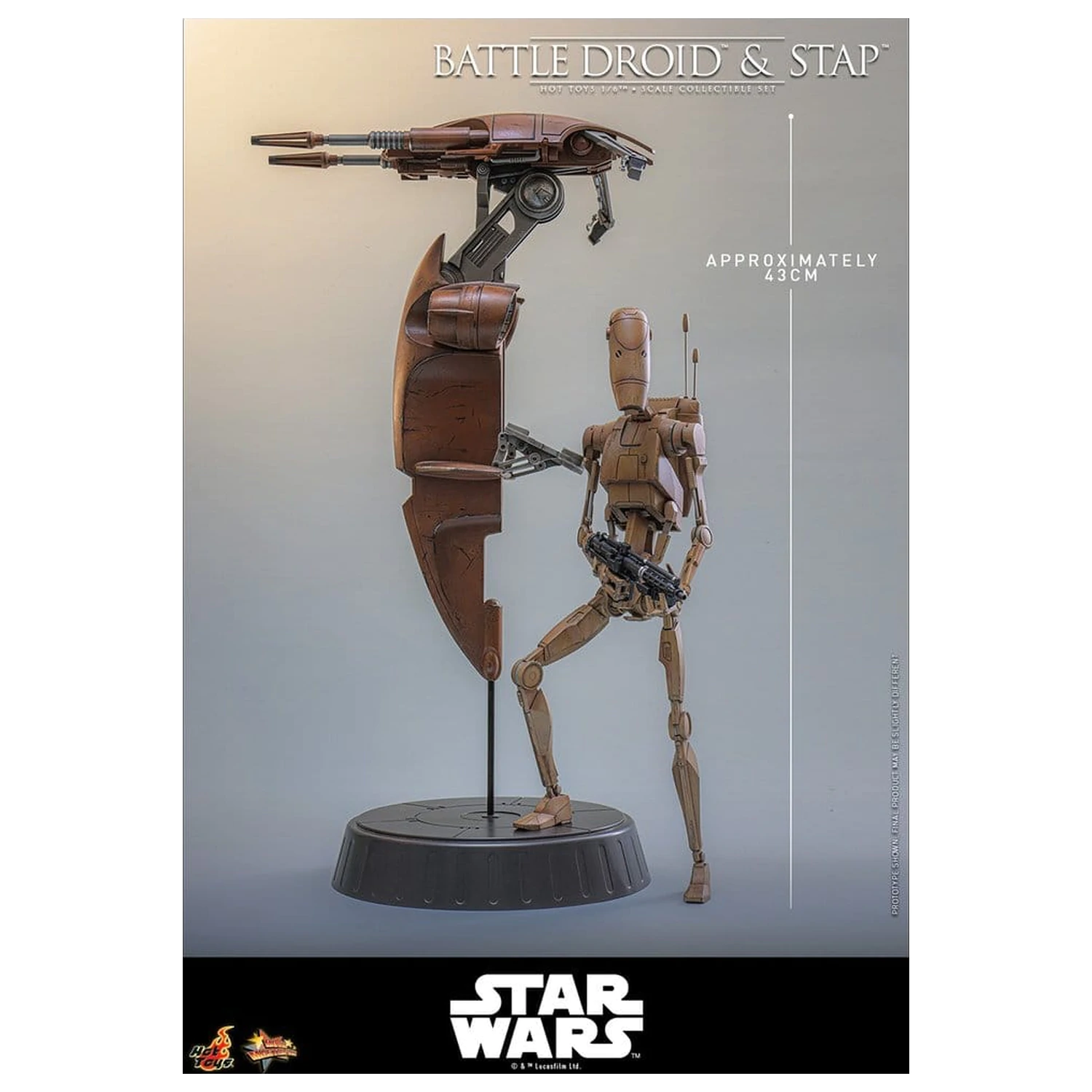 Star Wars: The Phantom Menace filmska mojstrovina set akcijskih figur 1/6 Battle Droid & STAP 32 cm fotografija izdelka
