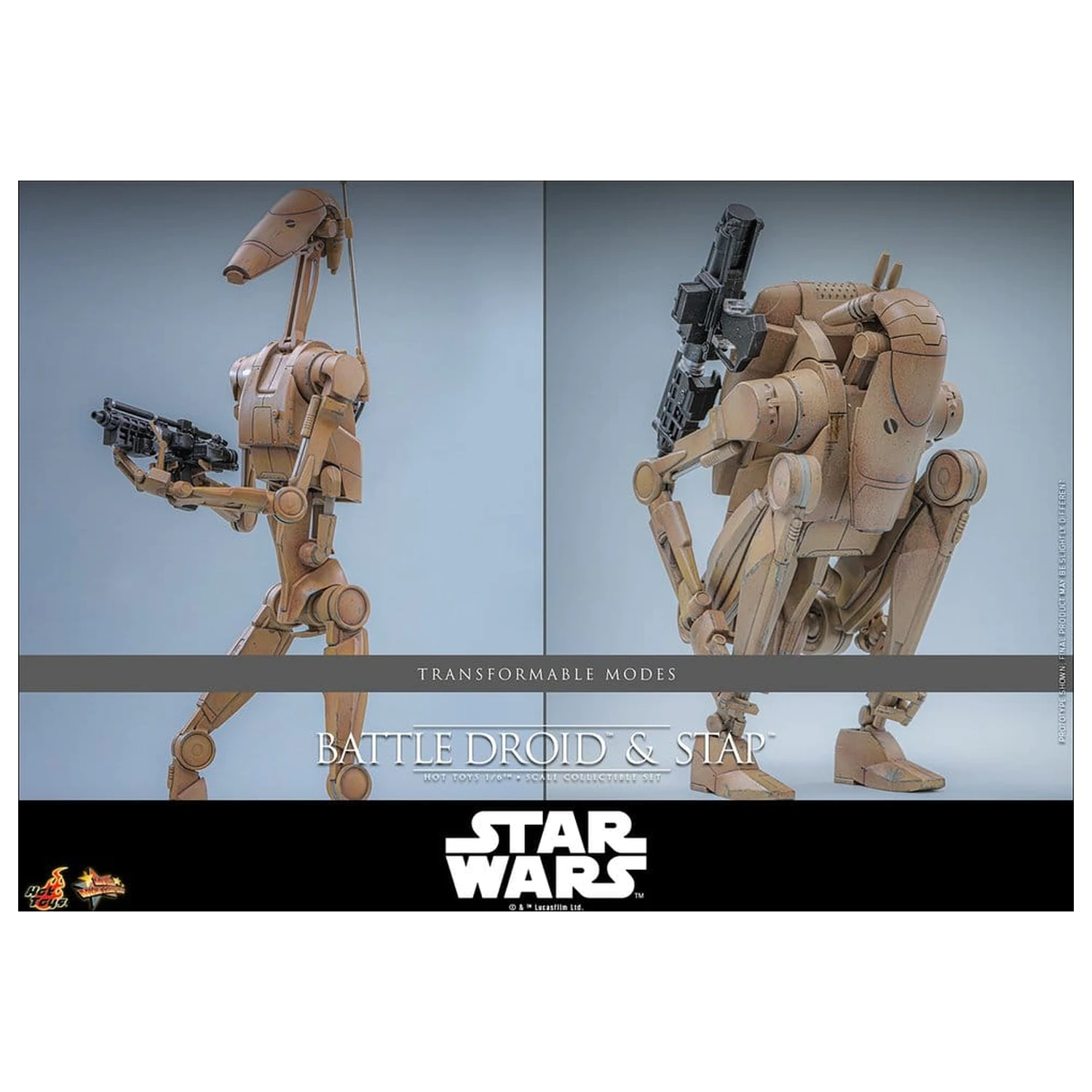 Star Wars: The Phantom Menace filmska mojstrovina set akcijskih figur 1/6 Battle Droid & STAP 32 cm fotografija izdelka