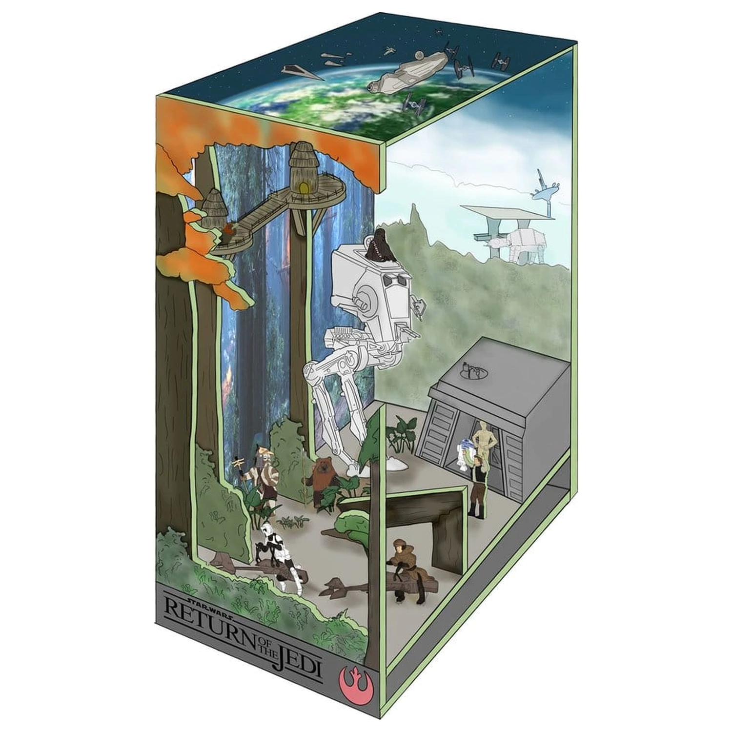 Star Wars Tiny Adventures Knjižni kotiček Mini Diorama Battle of Endor 23 cm fotografija izdelka