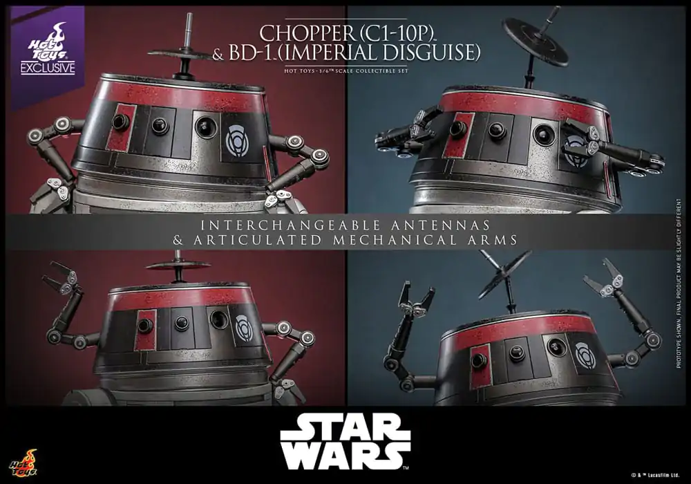 Star Wars Set akcijskih figur 1/6 Chopper (C1-10P™) in BD-1™ (Imperial Disguise) 18 cm in 8 cm fotografija izdelka