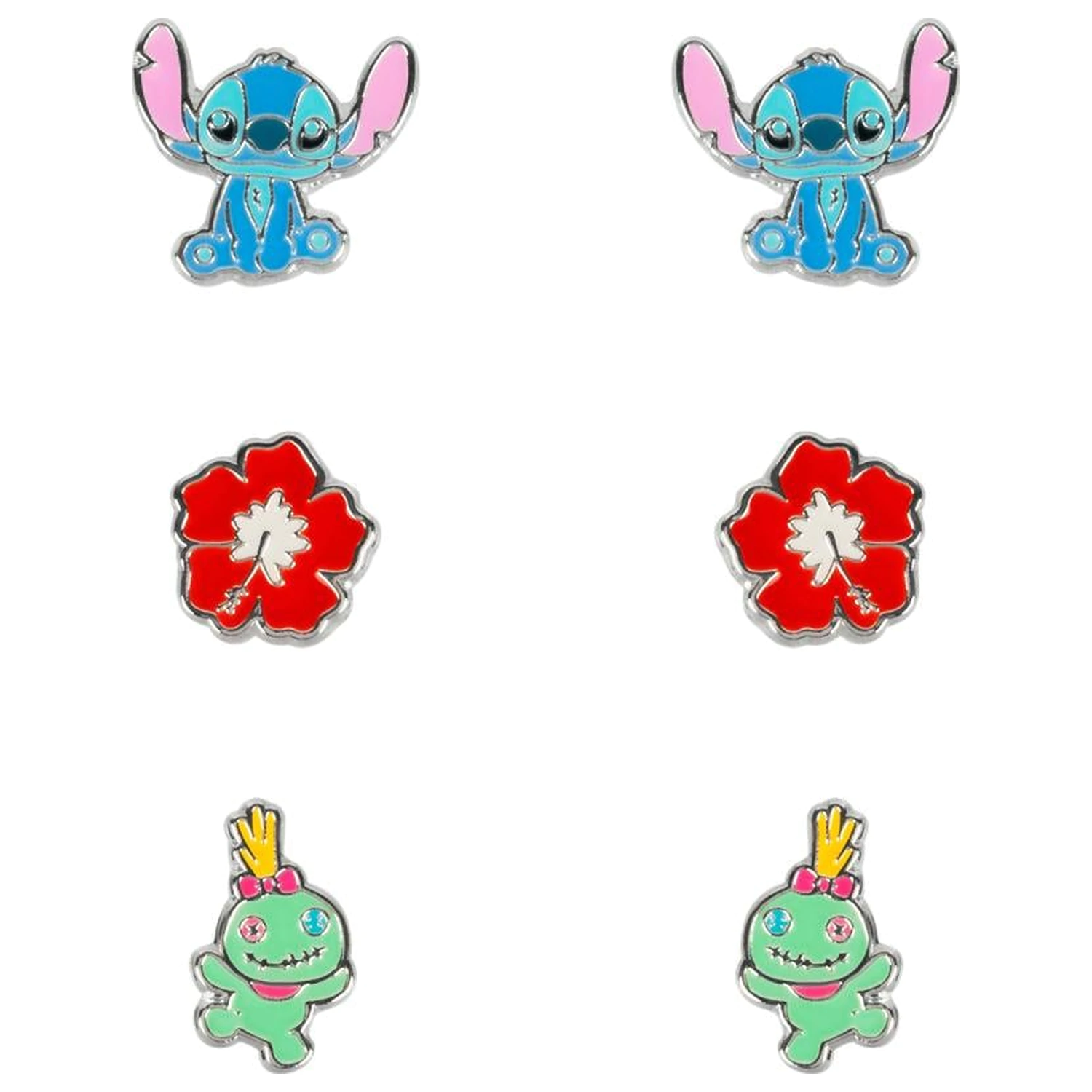 Stitch 3 Pari Uhani s čepki fotografija izdelka