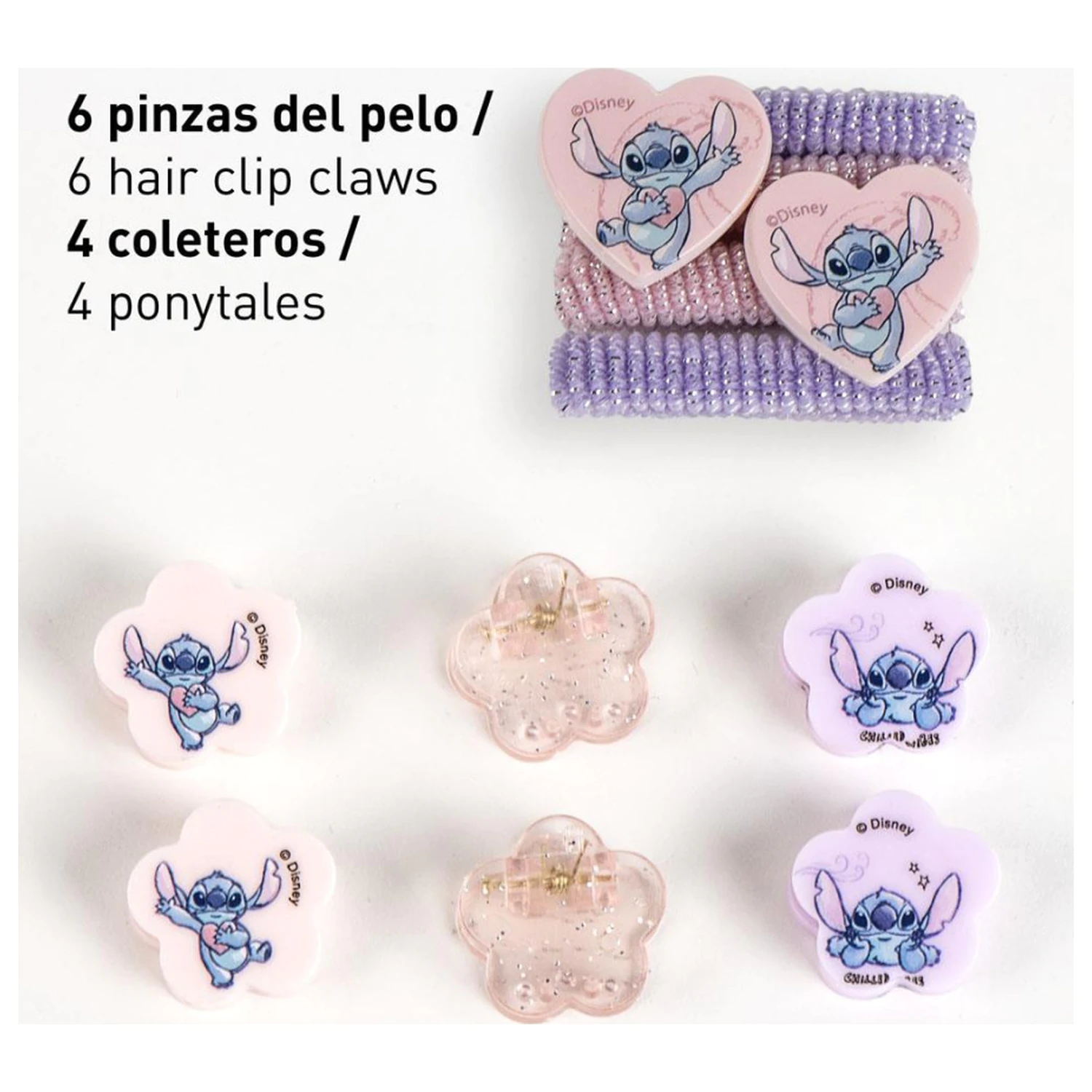 Stitch Alien Heart lasna sponka, set gumic za lase v škatli fotografija izdelka