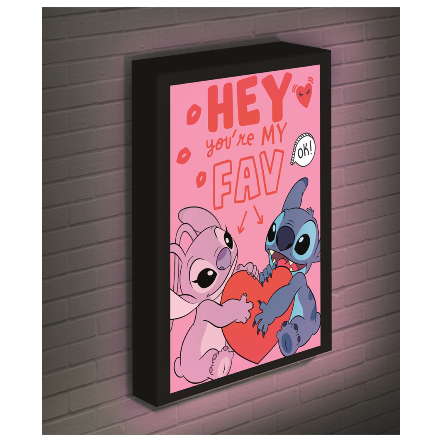 Stitch & Angel Love Light Platno 40x30 cm fotografija izdelka