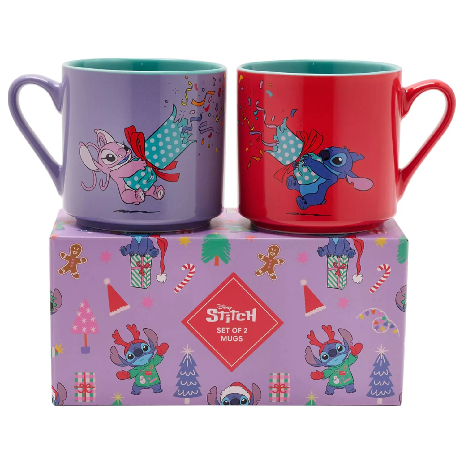 Stitch & Angel Merry Everything Set dveh barvnih skodelic fotografija izdelka