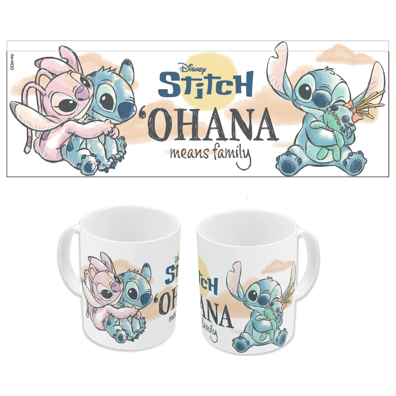 Stitch & Angel Ohana Keramična skodelica 325 ml fotografija izdelka