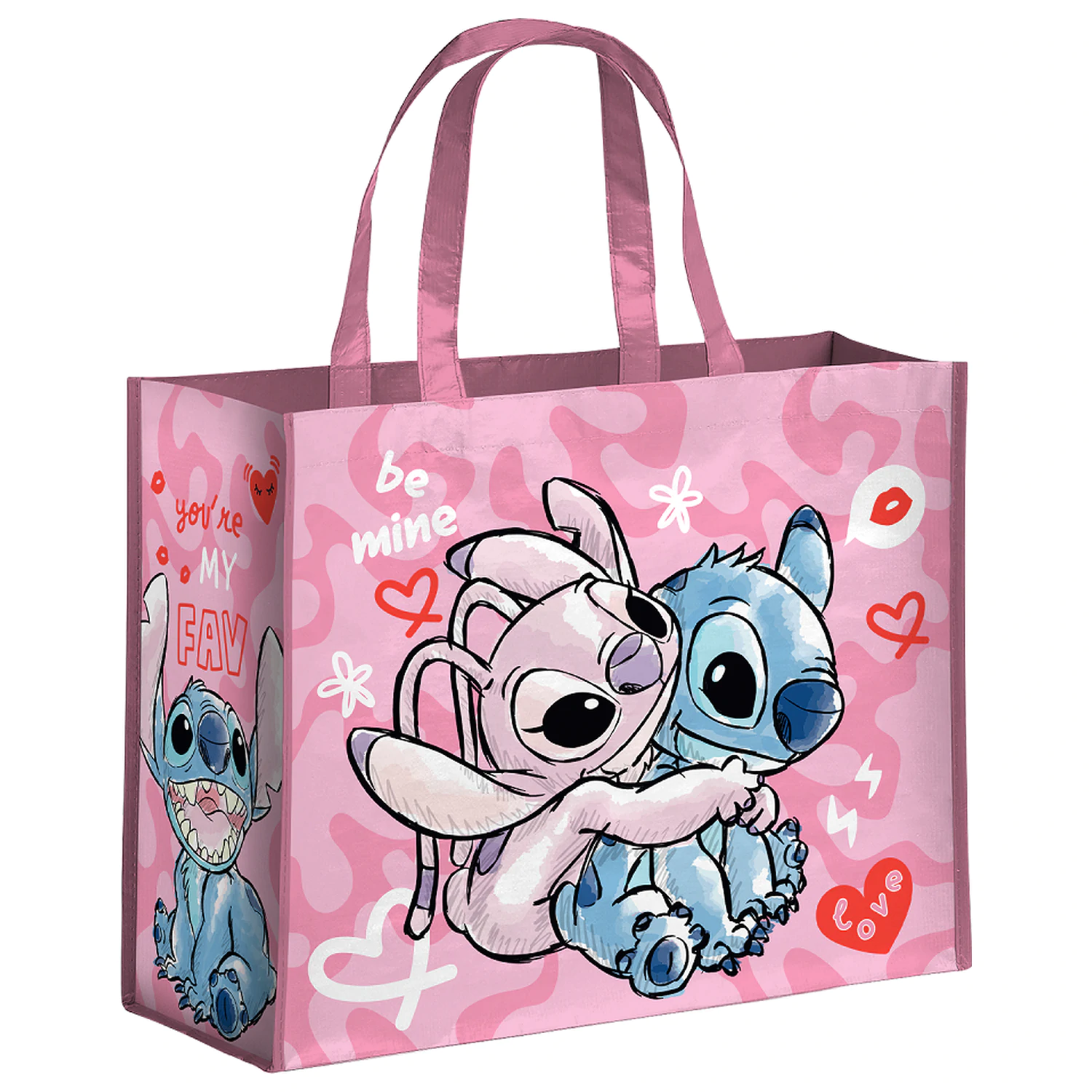 Stitch & Angel Pink Nakupovalna Torba fotografija izdelka