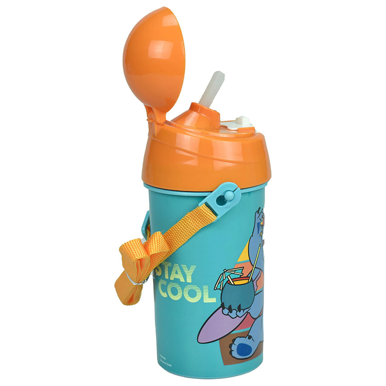 Stitch Cool plastična steklenička za vodo s slamico in obešalnikom 500 ml fotografija izdelka