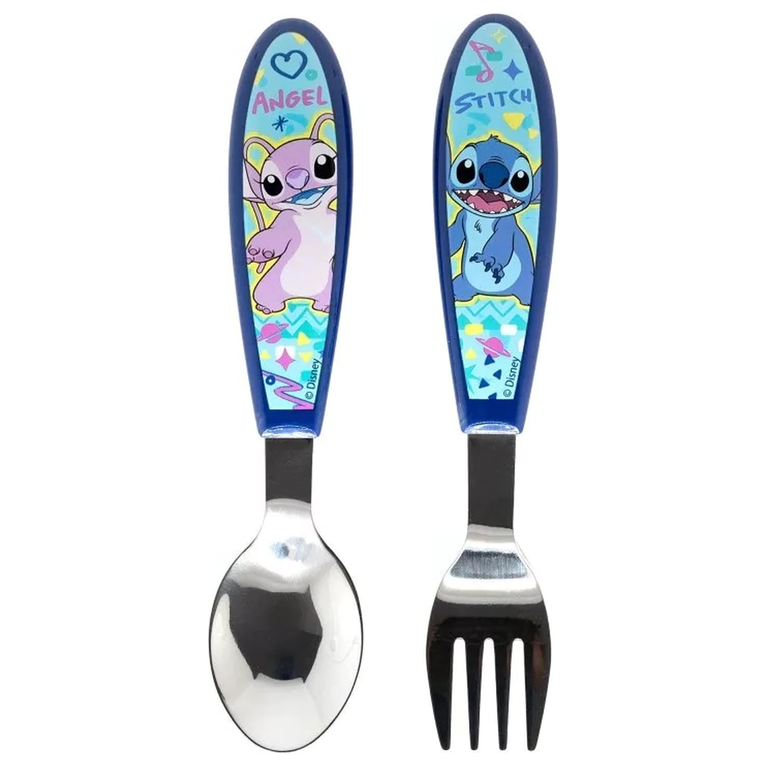Stitch Drawing Kovinski Ergonomski jedilni pribor - 2-delni fotografija izdelka