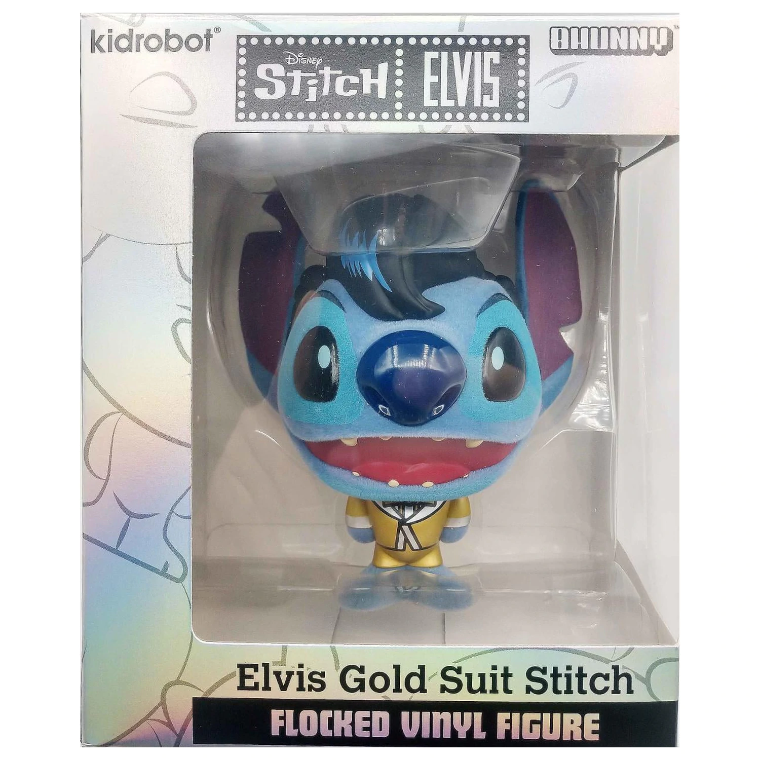 Stitch Elvis Gold Suit Bhunny flokana vinilna figura fotografija izdelka