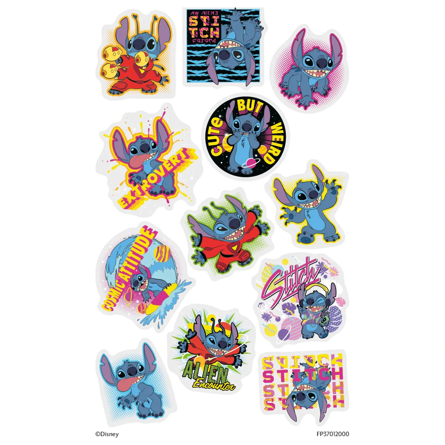 Stitch Extrovert začasni tatoo 12-pakiranje fotografija izdelka